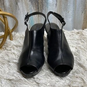 Women's Lifestride Black Apple High Heel Peep Toe Sandal